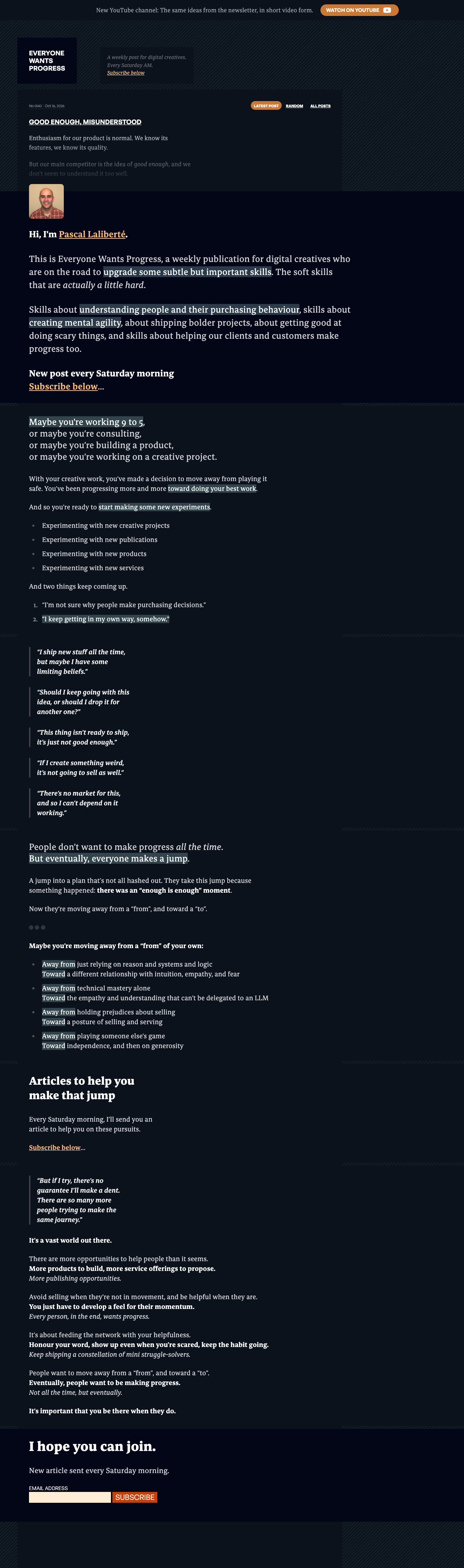 Desktop view of Everyone Wants Progress